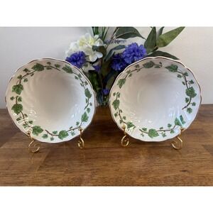 Johnson Bros Bathurst Soup Bowls Set of 2 Vintage Ivy Pattern England Serving